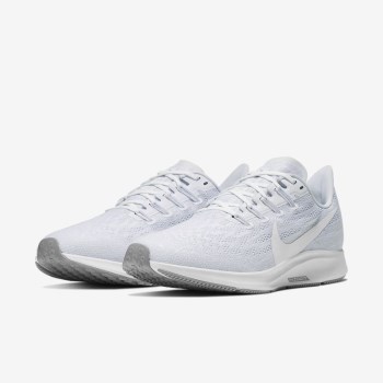 Nike Air Zoom Pegasus 36 - Női Futócipő - Fehér/Kék/Szürke/Fehér